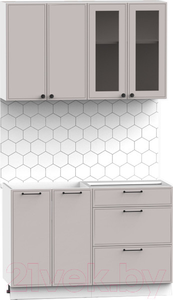 Изображение товара Кухонный гарнитур Интермебель Лион-11 1.2м без столешницы (луна софт)