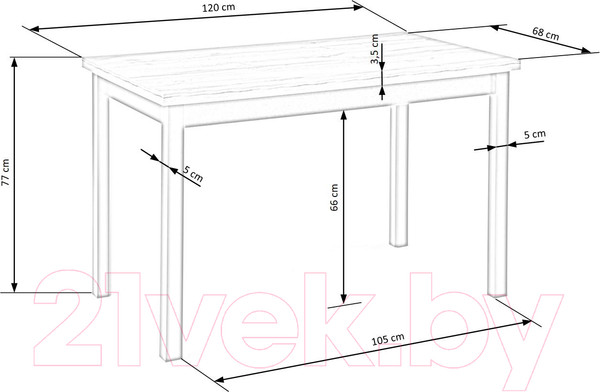 Изображение товара Обеденный стол Halmar Cobalt 120x68x77 (дуб вотан/черный)