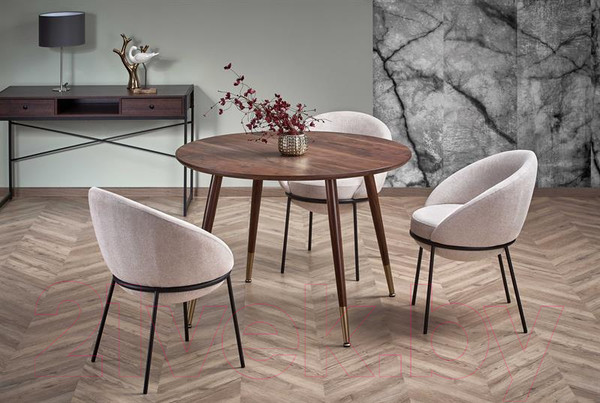 Изображение товара Обеденный стол Halmar Domenico 110x76x72 (орех/золотой)