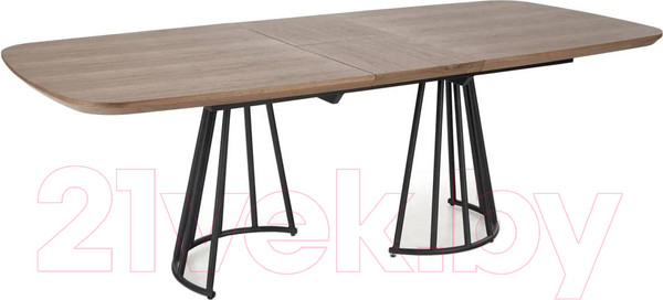 Изображение товара Обеденный стол Halmar Everton раскладной 180-200x100x76 (ореховый/черный)