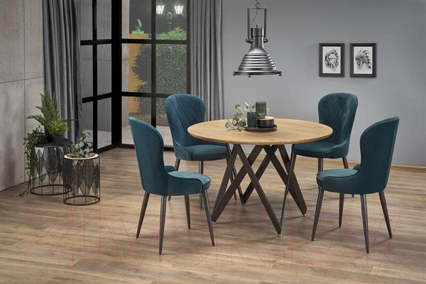 Изображение товара Обеденный стол Halmar Mozambik 120x75 (дуб золотой/черный)