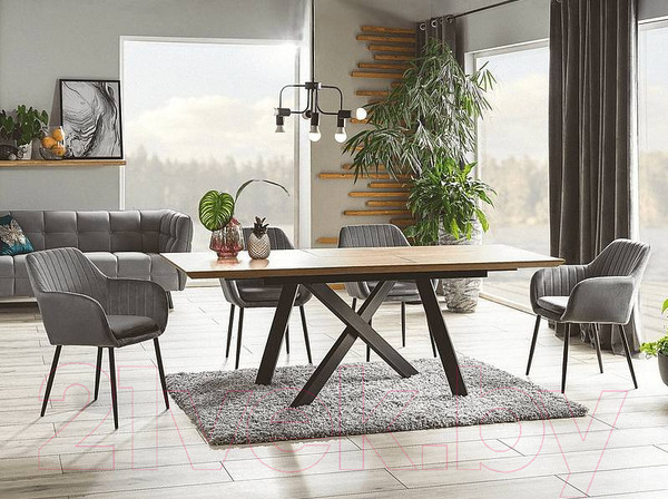 Изображение товара Обеденный стол Signal Capitol раскладной 160-200x90 (дуб/черный)