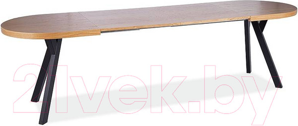 Изображение товара Обеденный стол Signal Domingo II раскладной 140-272x80x76 (дуб/черный)