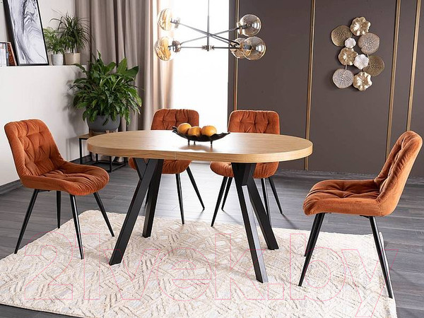 Изображение товара Обеденный стол Signal Domingo II раскладной 140-272x80x76 (дуб/черный)