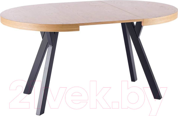 Изображение товара Обеденный стол Signal Domingo раскладной 100-250x100x76 (дуб натуральный/черный)