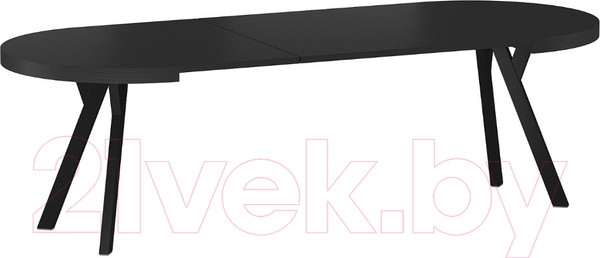 Изображение товара Обеденный стол Signal Domingo раскладной 100-250x100x76 (черный матовый/черный)