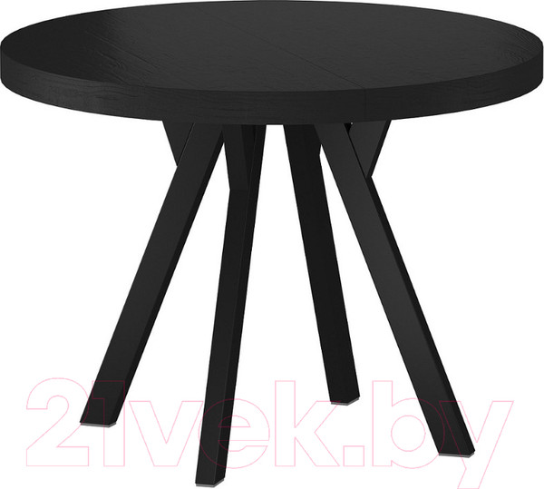 Изображение товара Обеденный стол Signal Domingo раскладной 100-250x100x76 (черный матовый/черный)