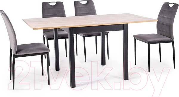 Изображение товара Обеденный стол Signal Flip раскладной 80-160x80x78 (дуб артизан/черный)