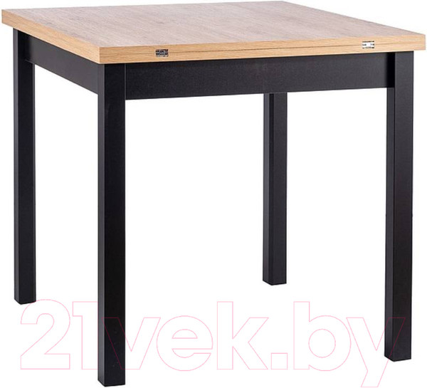 Изображение товара Обеденный стол Signal Flip раскладной 80-160x80x78 (дуб артизан/черный)