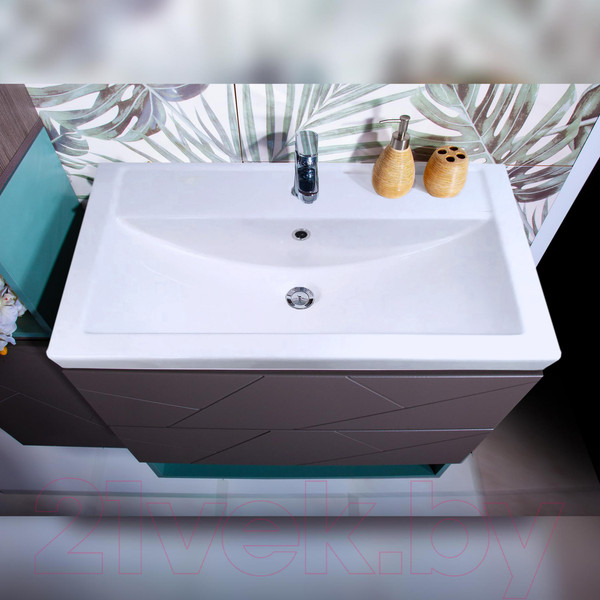 Изображение товара Тумба под умывальник Бриклаер Кристалл 70 (ясень анкор темный/софт графит)