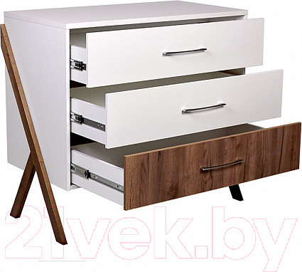 Изображение товара Комод Polini Kids Porto 2200 / 0002572.165 (белый/дуб крафт)