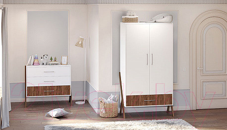 Изображение товара Комод Polini Kids Porto 2200 / 0002572.165 (белый/дуб крафт)
