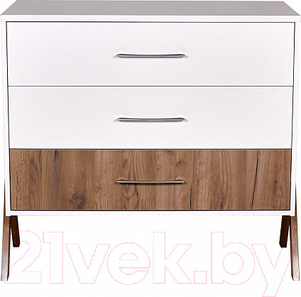 Изображение товара Комод Polini Kids Porto 2200 / 0002572.165 (белый/дуб крафт)