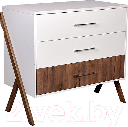 Изображение товара Комод Polini Kids Porto 2200 / 0002572.165 (белый/дуб крафт)