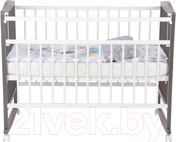 Изображение товара Детская кроватка Фея 204 / 0005512-19 (белый/графит)