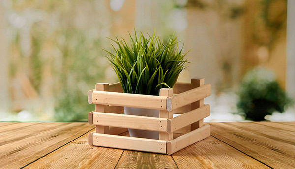 Изображение товара Ящик декоративный Polini Kids Home Boxy / 0003159 (натуральный)