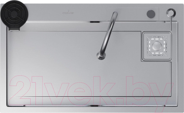 Изображение товара Мойка кухонная со смесителем Mixline Pro 552103 (сатин, с сифоном)