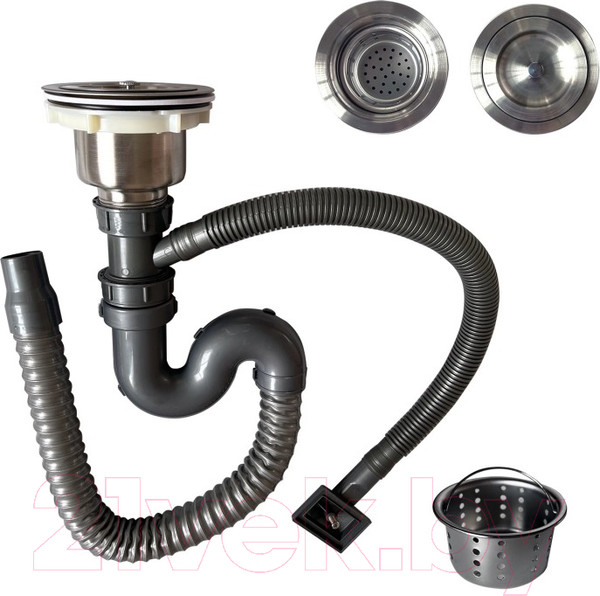 Изображение товара Мойка кухонная со смесителем Mixline Pro 552103 (сатин, с сифоном)