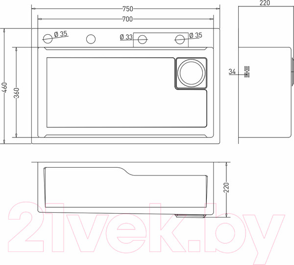 Изображение товара Мойка кухонная со смесителем Mixline Pro 552103 (сатин, с сифоном)