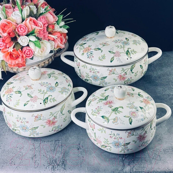 Изображение товара Набор кастрюль Lenardi Magnolia 776-063 (3шт)