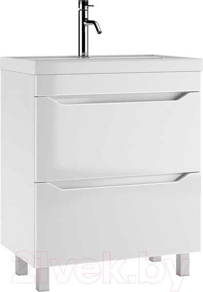 Изображение товара Тумба под умывальник Айсберг Bazis 70 Ева В2 DA5907T (с двумя ящиками)