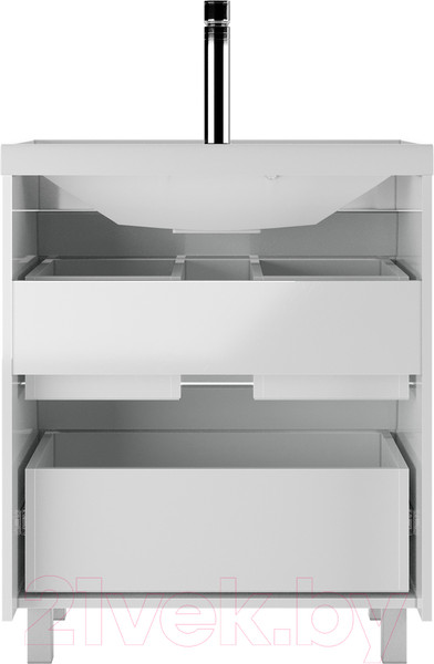 Изображение товара Тумба под умывальник Айсберг Bazis 70 Ева В2 DA5907T (с двумя ящиками)