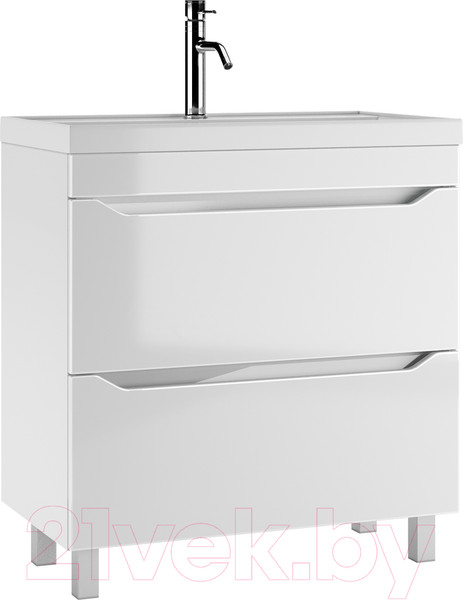Изображение товара Тумба под умывальник Айсберг Bazis 80 Ева В2 DA5908T (с двумя ящиками)