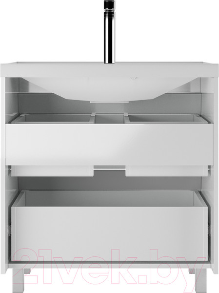 Изображение товара Тумба под умывальник Айсберг Bazis 80 Ева В2 DA5908T (с двумя ящиками)