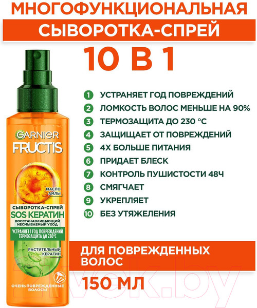 Изображение товара Спрей для волос Garnier Fructis SOS Кератин (150мл)