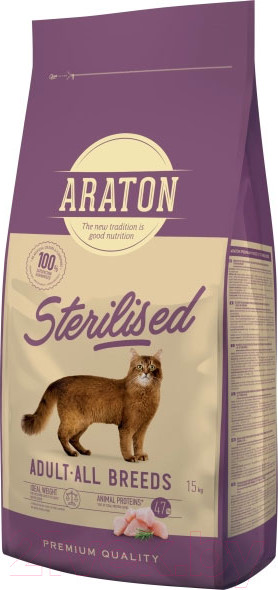 Изображение товара Сухой корм для кошек Araton Cat Sterilization / ART47473 (15кг)