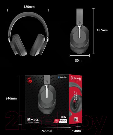 Изображение товара Беспроводные наушники A4Tech Bloody / MH390 (черный)