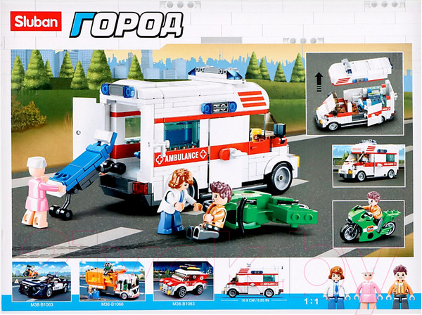 Изображение товара Конструктор Sluban Скорая помощь / M38-B1065 (328эл)