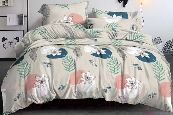 Изображение товара Комплект постельного белья PANDORA №50-020 2.0 с европростыней (полисатин)