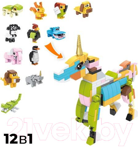 Изображение товара Конструктор QBRIX Kids Царство животных