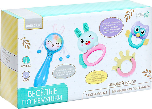 Изображение товара Набор погремушек Zabiaka Веселые погремушки / 9570356