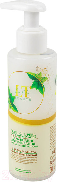 Изображение товара Гель для умывания La and Te beaute Пилинг С AHA-BHA кислотами Алоэ и Зеленый чай / LT-2241