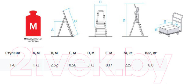 Изображение товара Лестница-стремянка Новая Высота NV 3115 / 3115108