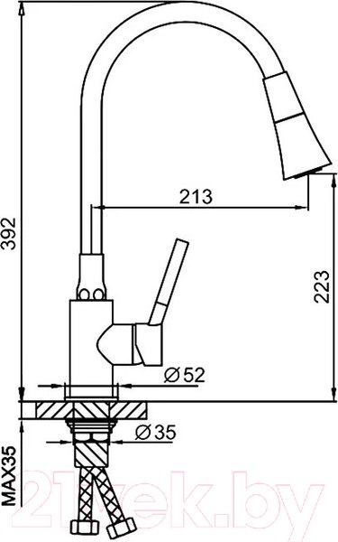 Изображение товара Смеситель Frap F4044-6 (черный)