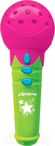 Изображение товара Музыкальная игрушка Азбукварик Микрофончик с огоньками. Песенки-чудесенки / 2554 (розовый)