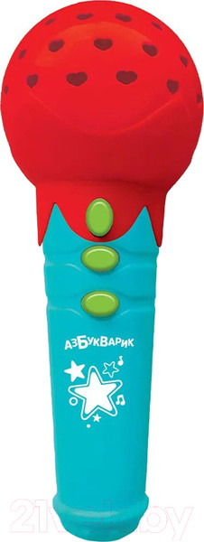 Изображение товара Музыкальная игрушка Азбукварик Микрофончик с огоньками Веселые песенки / 2558 (красный)