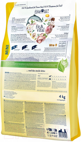 Изображение товара Сухой корм для собак Happy Dog Mini Light Fit & Vital / 61206 (4кг)