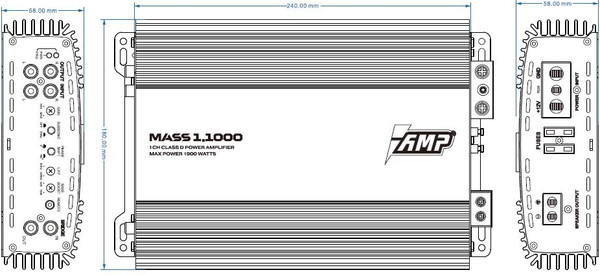 Изображение товара Автомобильный усилитель AMP Mass 1.1000