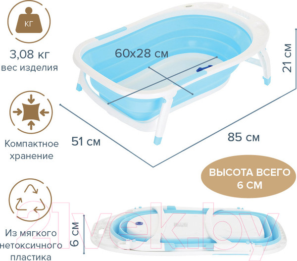 Изображение товара Ванночка детская Pituso 8833 (светло-голубой)