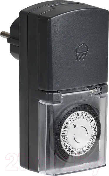 Изображение товара Розетка с таймером IEK ERT-20-1-16-S-30-0-44-K01 (темно-серый)