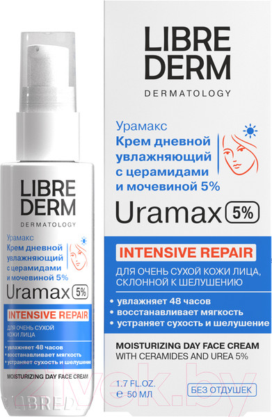 Изображение товара Крем для лица Librederm Uramax Увлажняющий С церамидами и мочевиной Дневной (50мл)