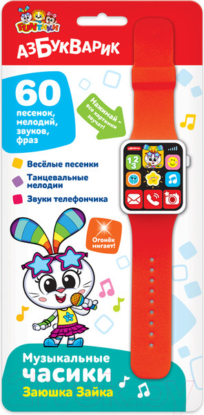 Изображение товара Развивающая игрушка Азбукварик Музыкальные часики. Заюшка Зайка / 3116