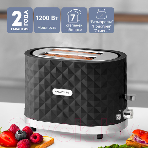 Изображение товара Тостер Galaxy GL 2912 (черный)