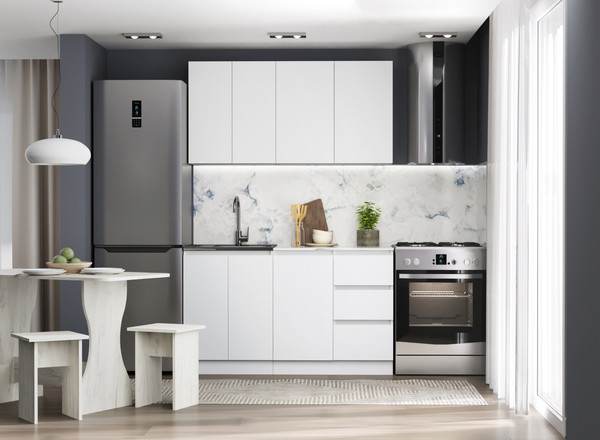 Изображение товара Кухонный гарнитур Артём-Мебель Мэри СН-114 ДСП 1.4м (белый)