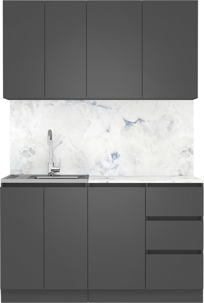 Изображение товара Кухонный гарнитур Артём-Мебель Мэри СН-114 ДСП 1.4м (серый графит)