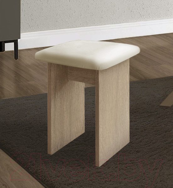 Изображение товара Табурет Артём-Мебель Мэри СН 122.14 с мягким элементом (дуб экспрессив песочный/молочный)